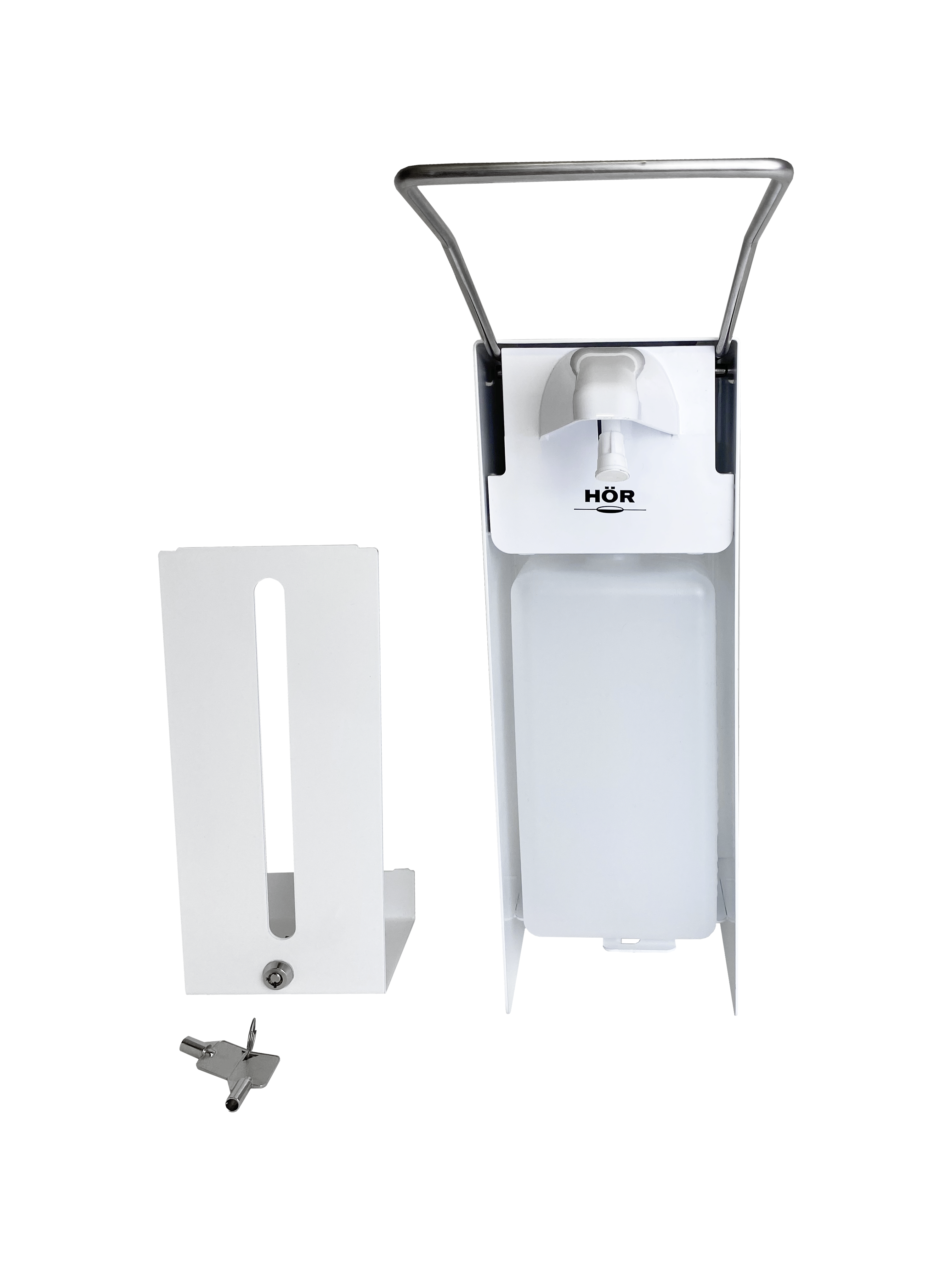 Локтевой дозатор металлический антивандальный HÖR-D-030A (с замком)