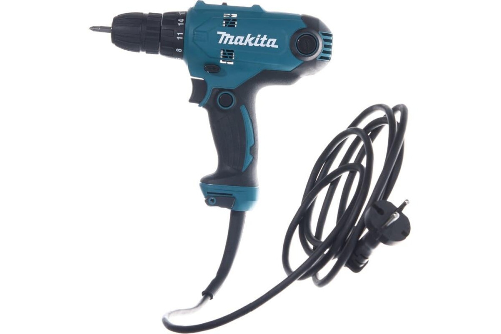 Дрель-шуруповерт Makita DF0300X3 10 мм,320Вт,1500/450об/мин.,БЗП,56/21Нм,2скор,20 пол.+ набор бит 10 шт. D-65028