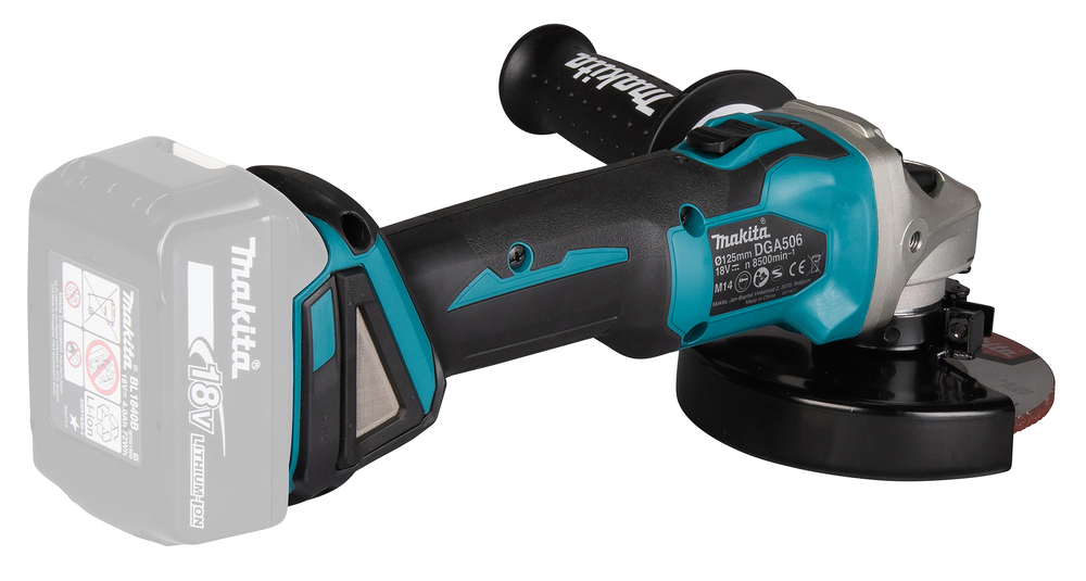 Угловая шлифмашина аккумуляторная Makita DGA506Z LXT 18В, 125 мм, 8500 об/мин, без акб и ЗУ