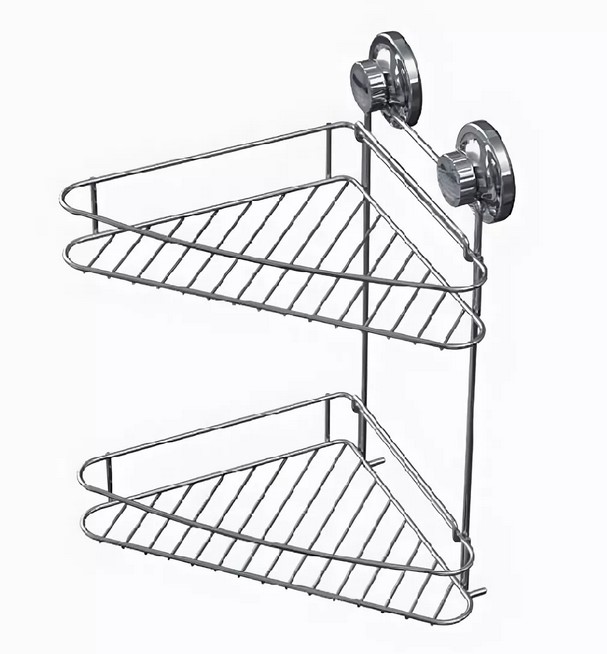 Полка Ledeme угловая двухярусная на присосках, L3728-2