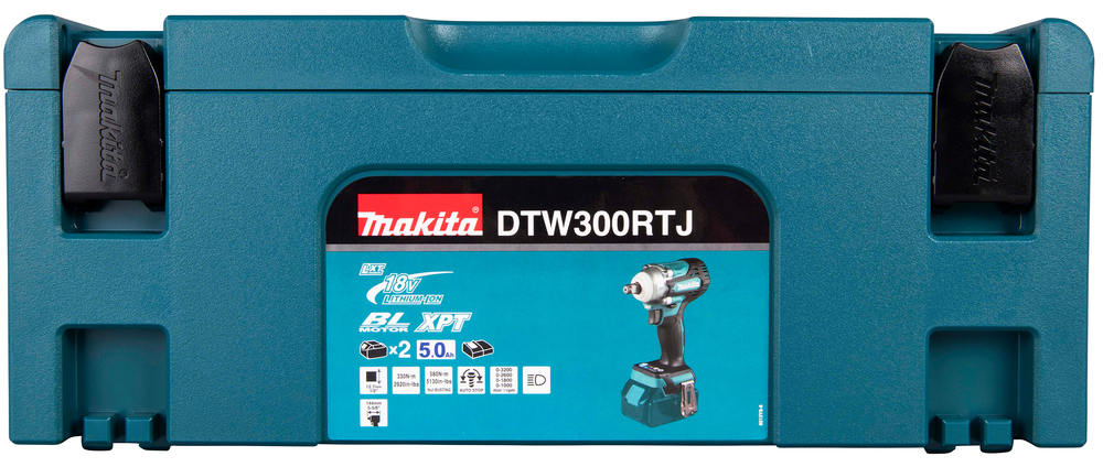 Гайковерт ударный аккумуляторный Makita DTW300RTJ LXT 18В, 2х5.0 Ач, 1/2\", 330 Нм, 0 – 3200 об/мин