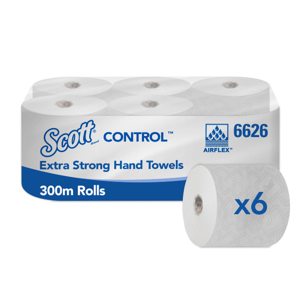 Бумажные полотенца в рулонах 6626 Scott Control Extra Strong белые однослойные