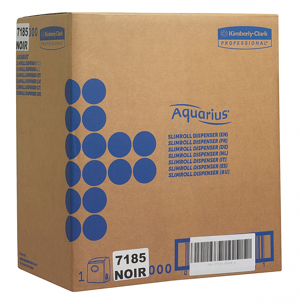 Диспенсер для рулонных полотенец Kimberly-Clark Aquarius Slimroll чёрный 7185
