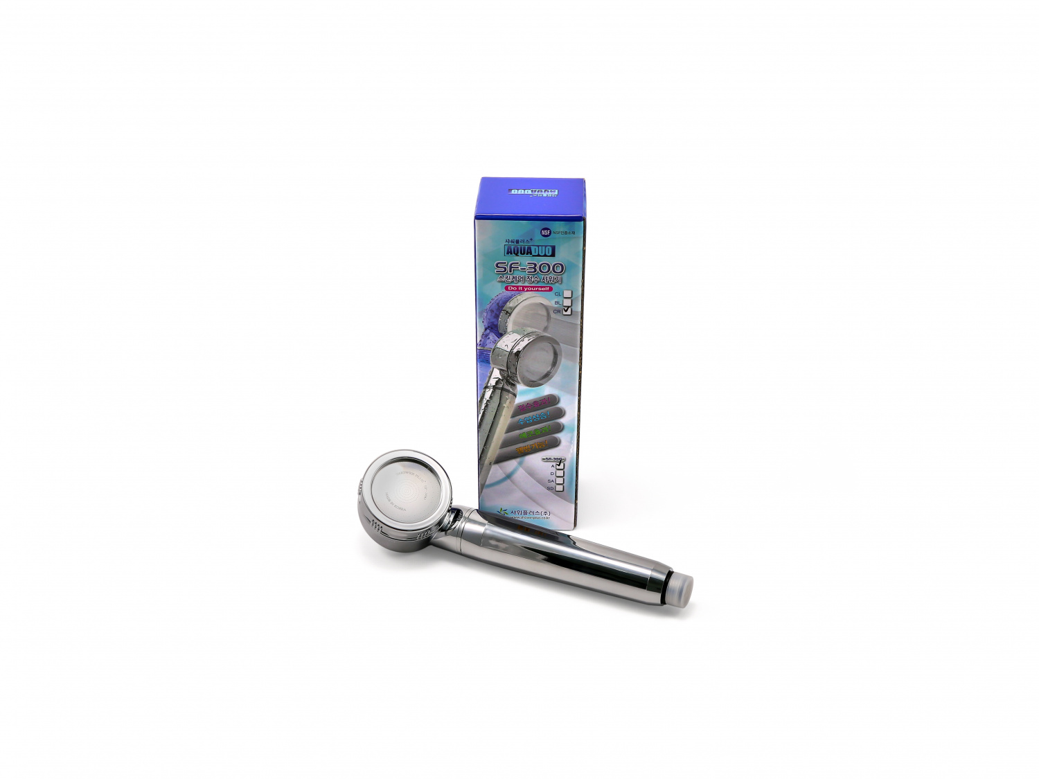 Душевая лейка хромированная SkinCare AquaDuo SF-300 CR Crystal Stream Silver