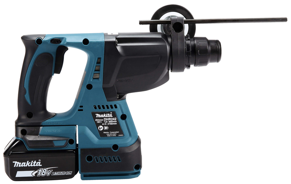 Перфоратор аккумуляторный Makita DHR242RFE LXT 18В, 2х3.0 Ач, 24 мм, 2,0 Дж, SDS-PLUS