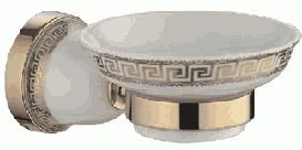 Мыльница Ledeme керамика настенная белая / золото L3602G