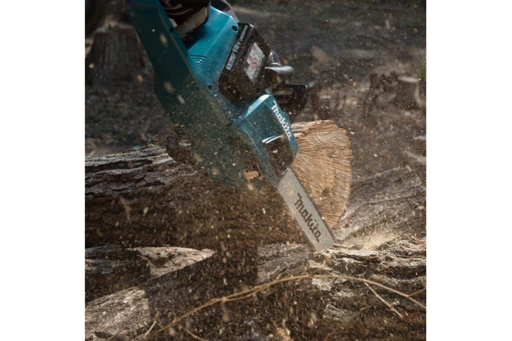 Пила цепная аккумуляторная Makita DUC355PT2 LXT BL 2х18В, 14"/35 см, 3/8", 1,1 мм, 20 м/с, (2xBL1850B,DC18RD), XPT
