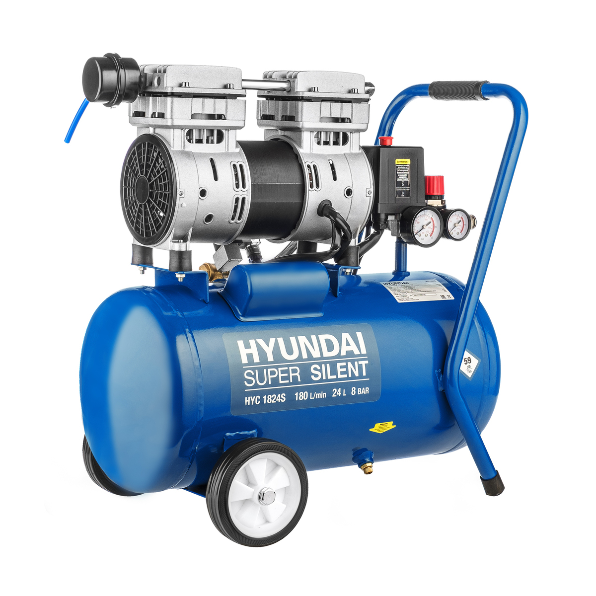 Компрессор безмасляный HYUNDAI HYC 1824S поршневой, бесшумный