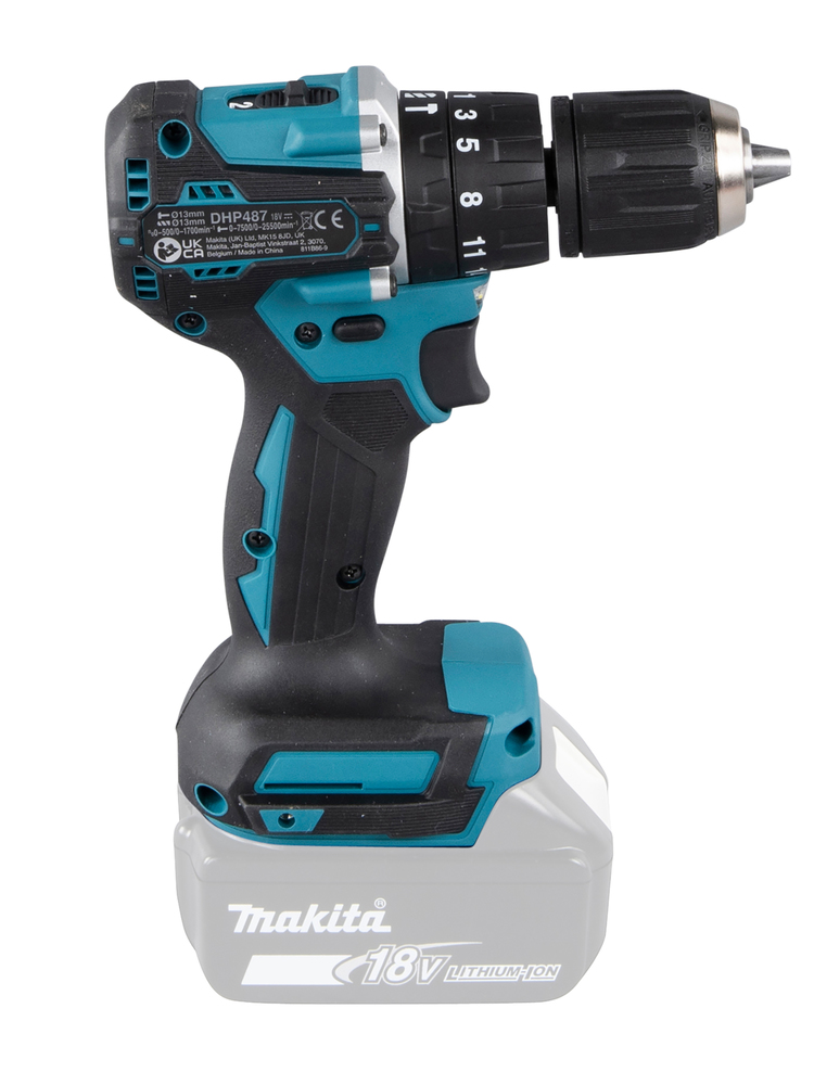 Ударная дрель-шуруповерт аккумуляторная Makita DHP487Z LXT 18В, 40 Нм, 1700 об/мин, без акб и ЗУ