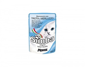 Simba Cat Pouch паучи для кошек форель с треской 100г