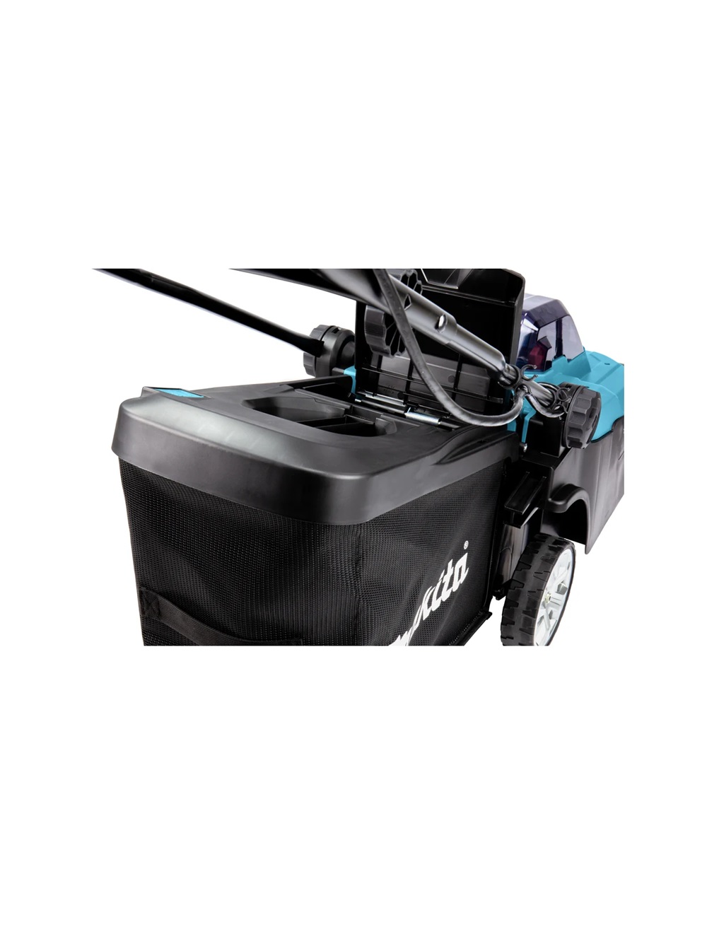 Газонокосилка аккумуляторная Makita DLM382CM2 LXT 2х18 В, 900 Вт, ширина 38 см, травосборник 40 л, 3в1, (2xBL1840B, DC18SH)
