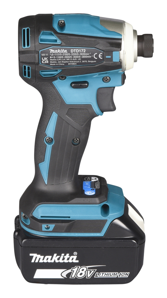 Шуруповерт ударный аккумуляторный Makita DTD172RTJ LXT 18В, 2х5.0 Ач, 180 Нм, 3600 об/мин