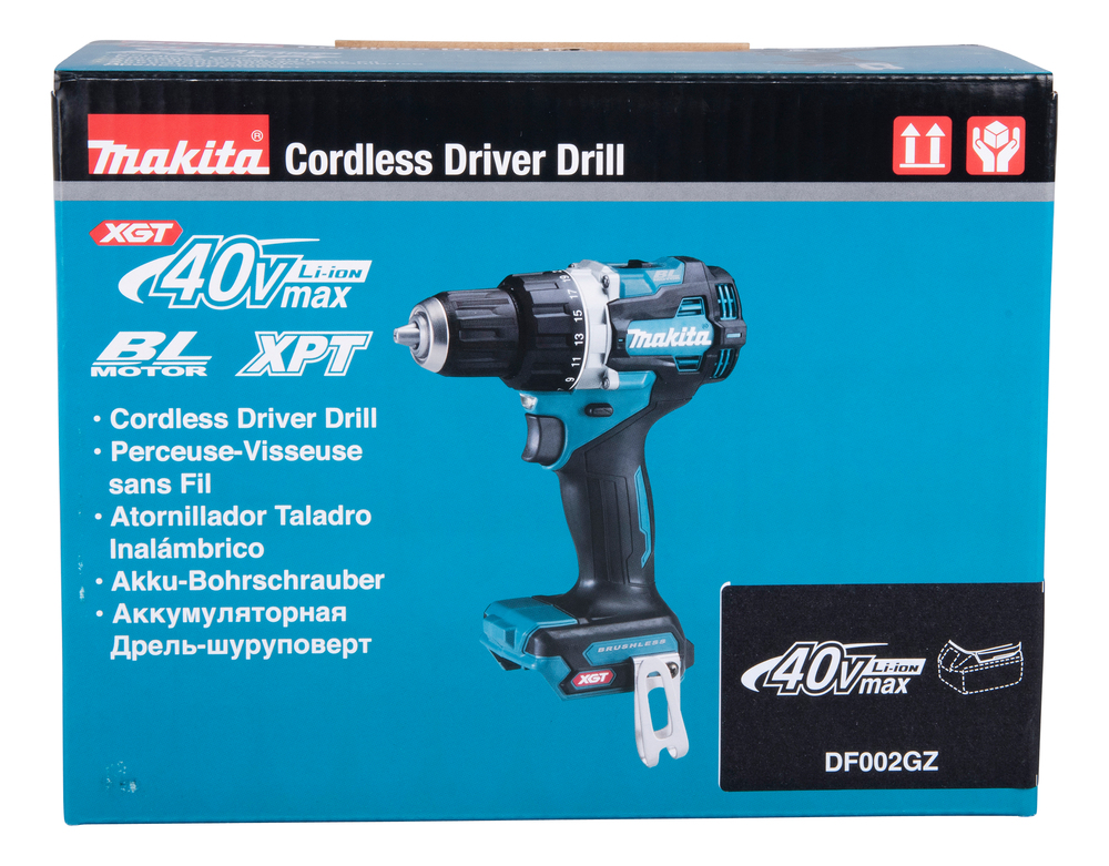 Дрель-шуруповерт аккумуляторная Makita DF002GZ XGT 40В, 65 Нм, 2200 об/мин, без акб и ЗУ