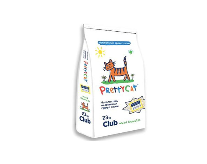 PrettyCat наполнитель древесный для кошачьих туалетов Wood Granules 23 кг