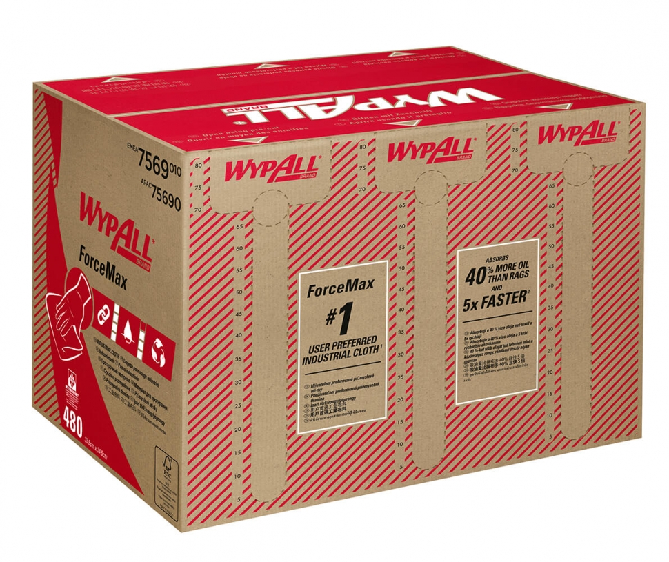 Нетканый протирочный материал в коробке Kimberly-Clark WypAll ForceMax 7569, голубой