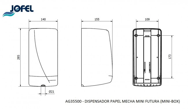 Диспенсер-контейнер для бумажных полотенец Jofel Futura Mini AG35500