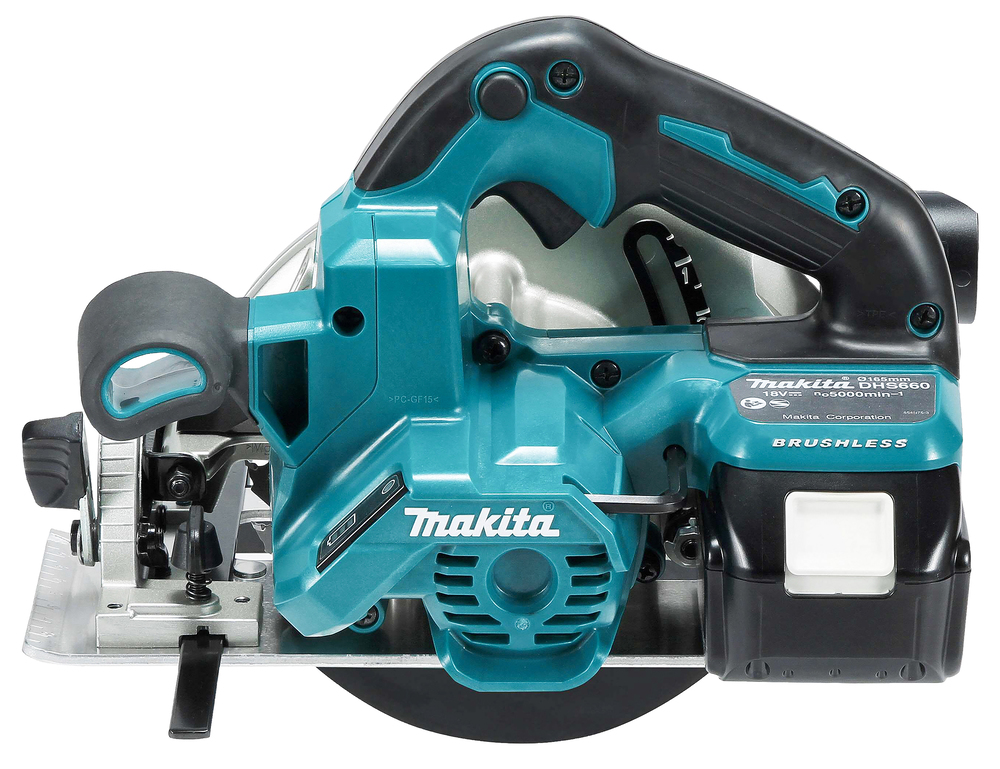 Пила дисковая аккумуляторная Makita DHS660Z LXT 18В, 165 мм, 5000 об/мин, без акб и ЗУ