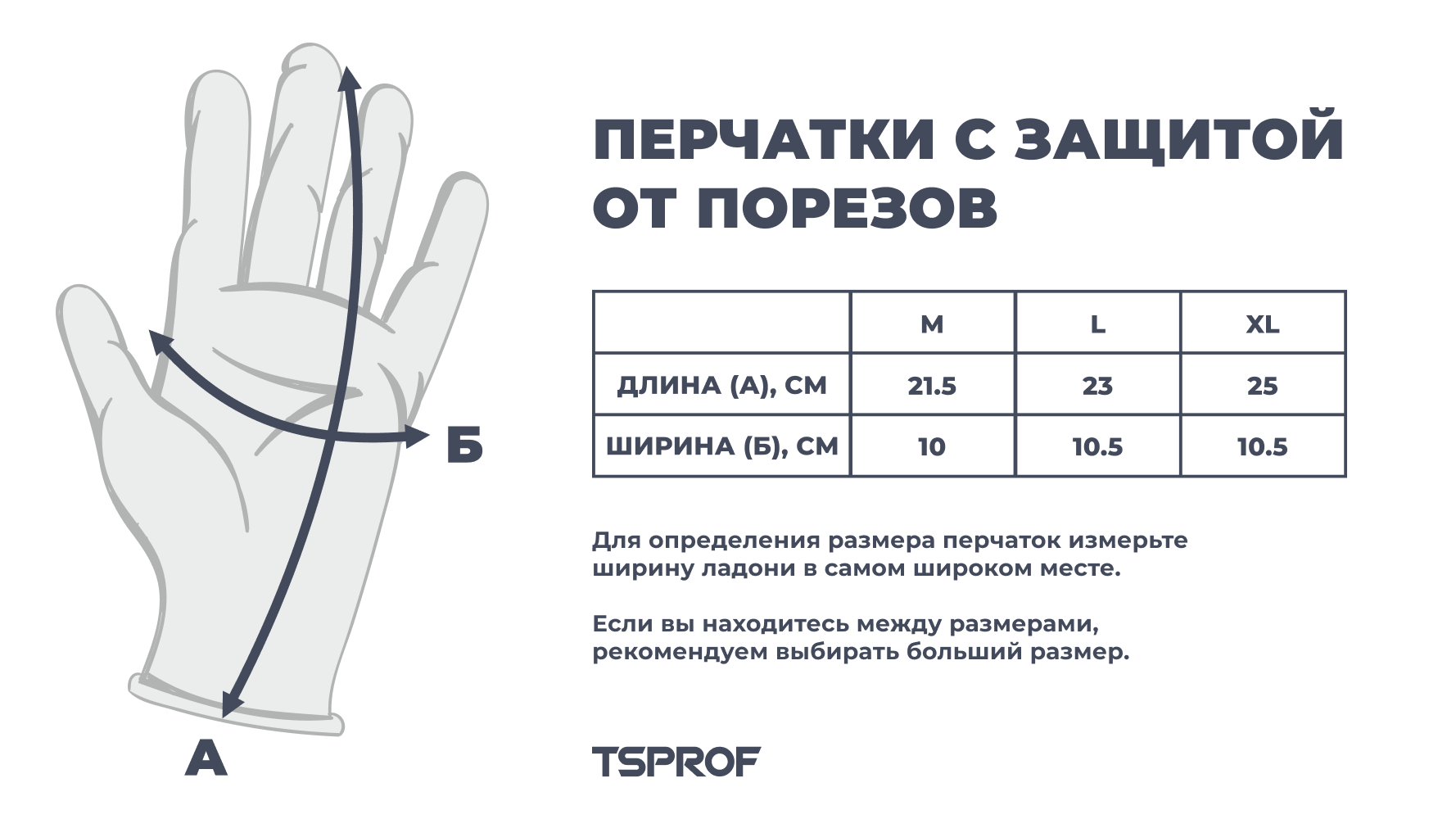 Перчатки с защитой от порезов, TSPROF, размер М
