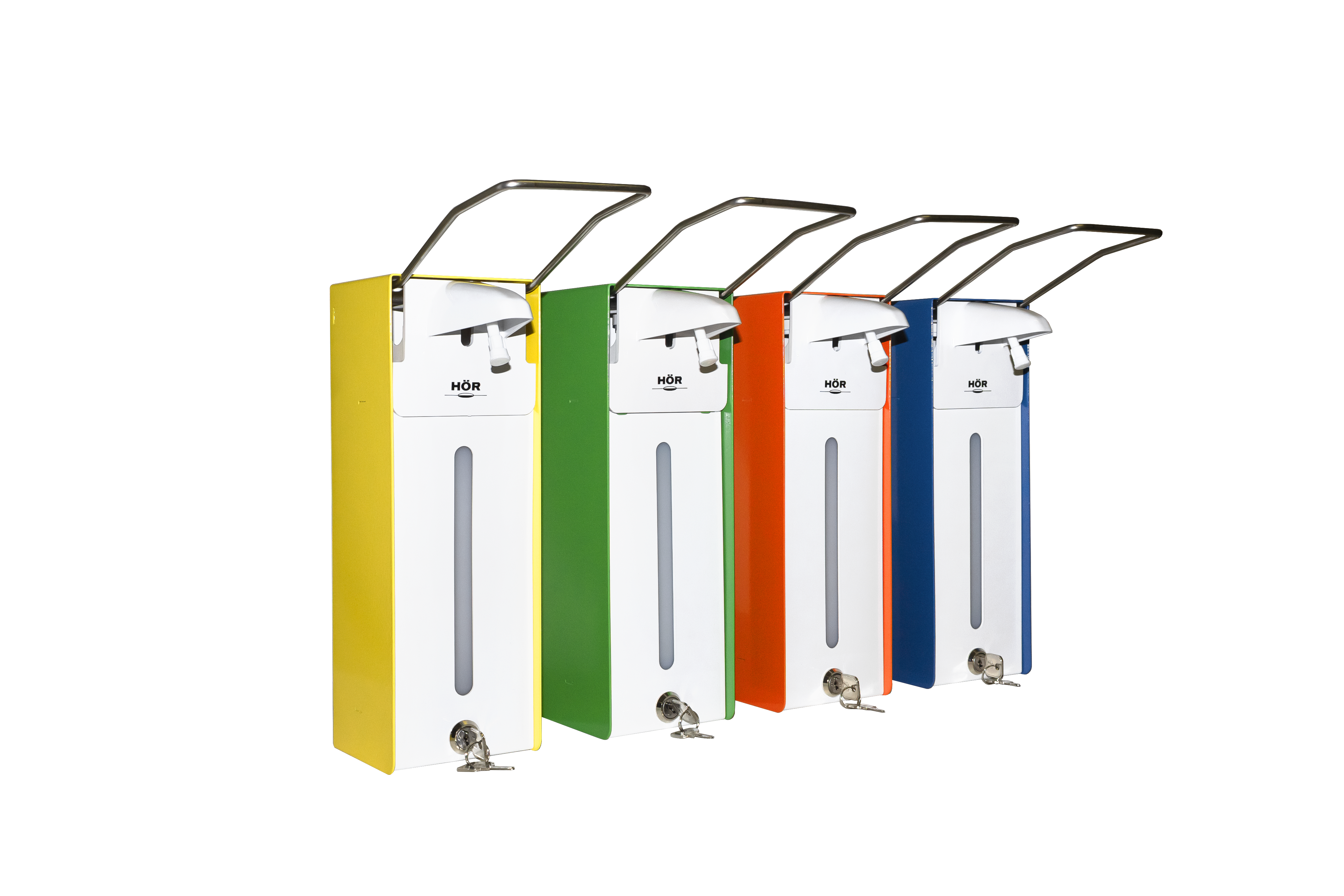 Локтевой дозатор металлический антивандальный HÖR-D-030A (с замком)