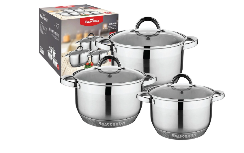 Набор посуды из нержавеющей стали ЧУДЕСНИЦА НП-3105