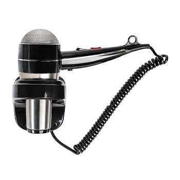 Фен HOTELline настенный с антивандальной защитой черный/матовый, 02058.S