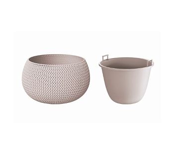 Кашпо для цветов Prosperplast Splofy Bowl 9л, мокко