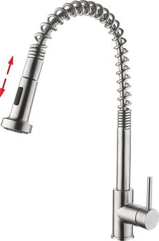 СМЕСИТЕЛЬ ДЛЯ КУХНИ LEDEME L76005 ВЫДВИЖНАЯ ЛЕЙКА, НЕРЖАВЕЮЩАЯ СТАЛЬ