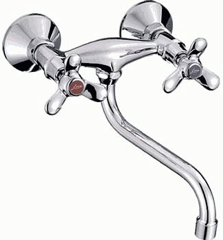 СМЕСИТЕЛЬ НАСТЕННЫЙ LEDEME НИЖНИЙ ИЗЛИВ КЕРАМИКА L4612