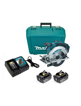 Пила дисковая аккумуляторная Makita DSS610RFE LXT 18В, 2х3Ач Li-ion, 165 мм, 3700 об/мин