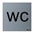 Табличка MERIDA WC, матовая нержавеющая сталь, 100х100х2 м GSM012м