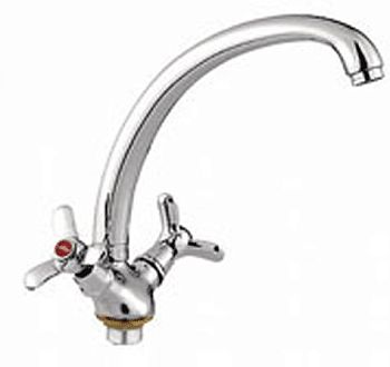 СМЕСИТЕЛЬ ДЛЯ КУХНИ LEDEME КРЕСТ КЕРАМИКА L4212-2