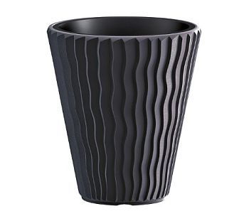 Кашпо для цветов Prosperplast Sandy 37+18л, антрацит