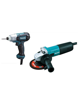 Набор электроинструментов Makita DK0169 (шуруповерт TD0101 + углошлифовальная машина 9555HN)