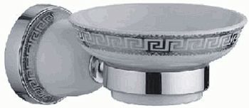 Мыльница Ledeme керамика настенная белая / серебро L3602