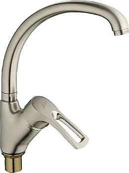 СМЕСИТЕЛЬ ДЛЯ КУХНИ LEDEME УТКА КАРТРИДЖ (40 ММ) С ГАЙКОЙ САТИН L5925A