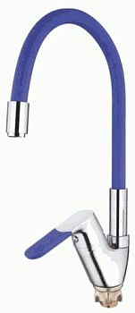 СМЕСИТЕЛЬ ДЛЯ КУХНИ LEDEME L4153-6, ГИБКИЙ ИЗЛИВ БОКОВОЙ, СИНИЙ