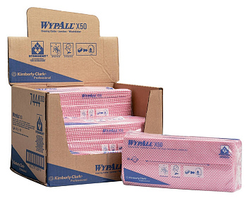 Протирочный материал Kimberly-Clark Wypall® X50 7444, красный