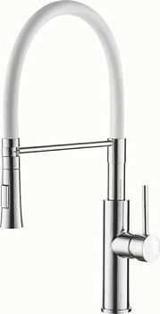 СМЕСИТЕЛЬ ДЛЯ КУХНИ LEDEME L4097-3 ГИБКИЙ ИЗЛИВ БЕЛЫЙ/ХРОМ