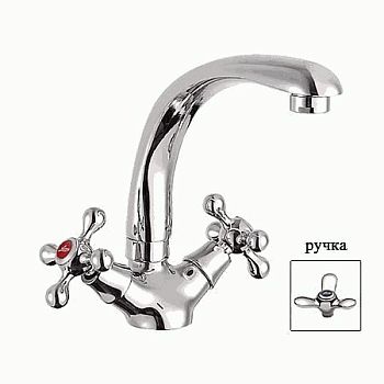 СМЕСИТЕЛЬ ДЛЯ КУХНИ LEDEME ЛИТОЙ ИЗЛИВ БОЛЬШОЙ КОРПУС КЕРАМИКА L4412