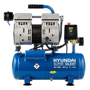 Компрессор безмасляный HYUNDAI HYC 1406S поршневой, бесшумный