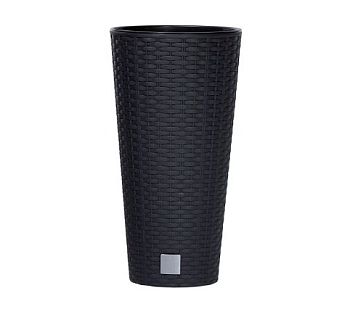 Кашпо для цветов Prosperplast Rato Low 64+35л, антрацит