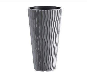 Кашпо для цветов Prosperplast Sandy Slim 45+18л, серый