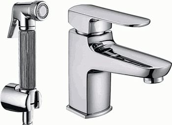 СМЕСИТЕЛЬ ДЛЯ УМЫВАЛЬНИКА LEDEME L1254, ГИГИЕНИЧЕСКАЯ ЛЕЙКА