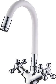 СМЕСИТЕЛЬ ДЛЯ КУХНИ LEDEME L1319-1 ГИБКИЙ ИЗЛИВ, КРЕСТ (в ассортименте)