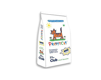 PrettyCat наполнитель древесный для кошачьих туалетов Wood Granules 23 кг
