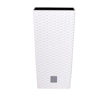 Кашпо для цветов Prosperplast Rato Square 26,6+11л, белый